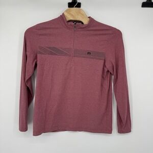Travis Mathew Pullover Mens L Red Golf Performance Sunset Serenade 1/4 Zip Shirt